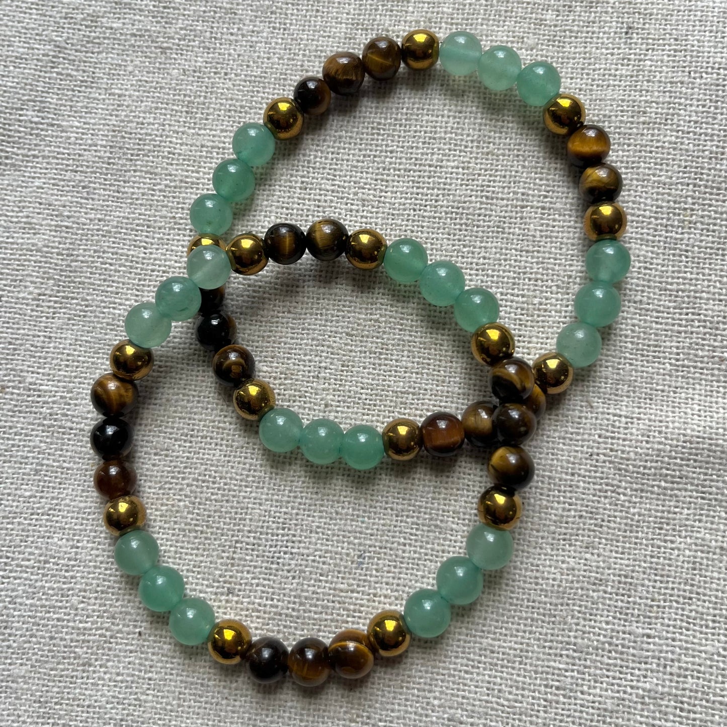 Abundant Energy Bracelet - Green Aventurine, Tiger Eye & Gold Hematite