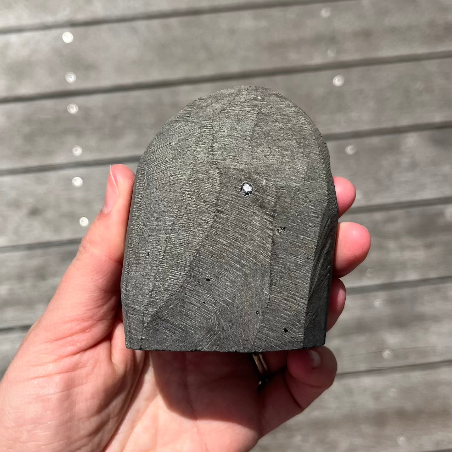 Black Amethyst Medium Base Cut Geode Crystal - Calming, Protective, Balancing