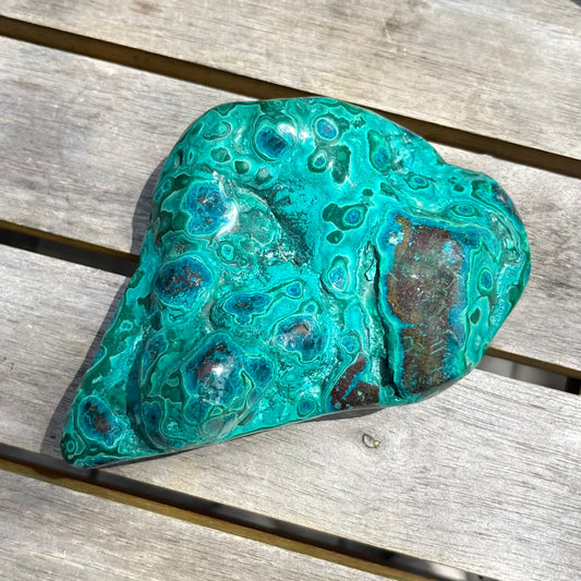 Malachite Chrysocolla Large Polished Crystal - Empowerment, Healing, Balance