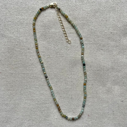 Amazonite 3mm Beaded Necklace - Peace