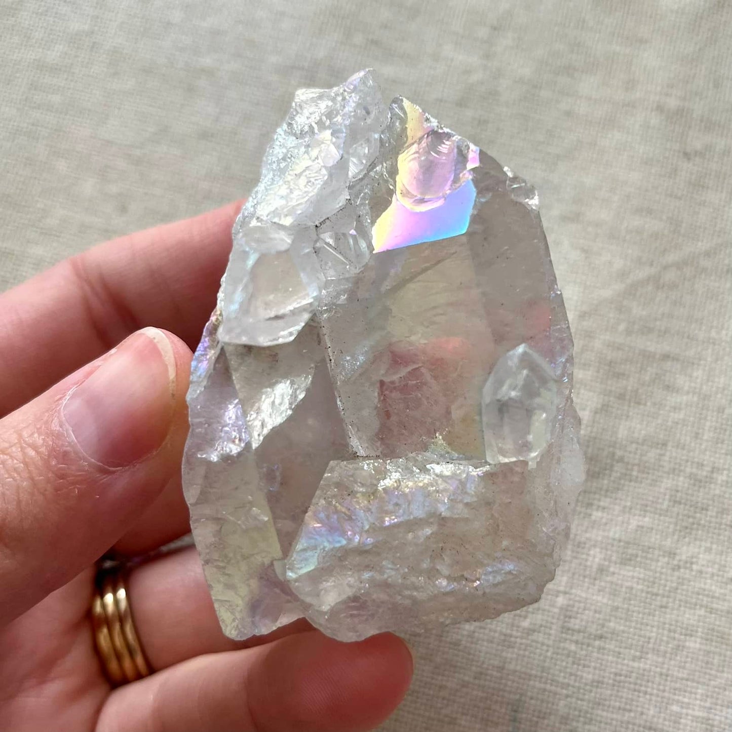 Angel Aura Quartz Crystal - Medium