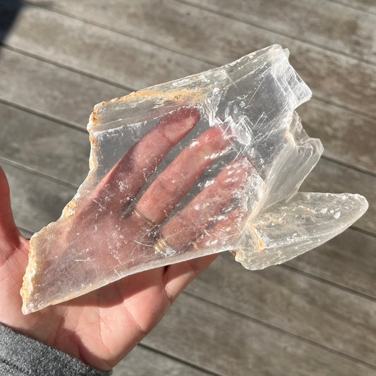 Selenite Large Raw Slab Crystal - High Vibe, Protection, Spiritual Connection