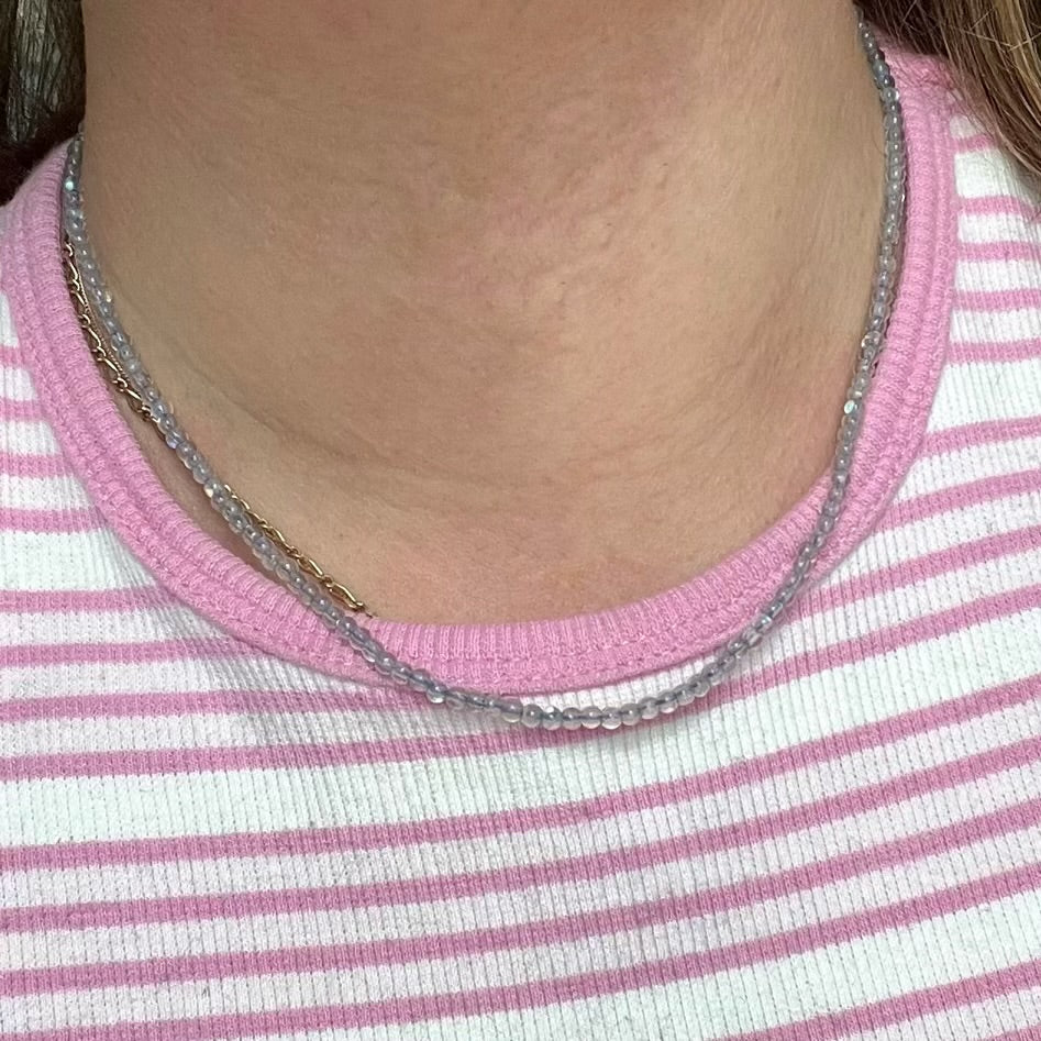 Labradorite 3mm Beaded Necklace - Magic