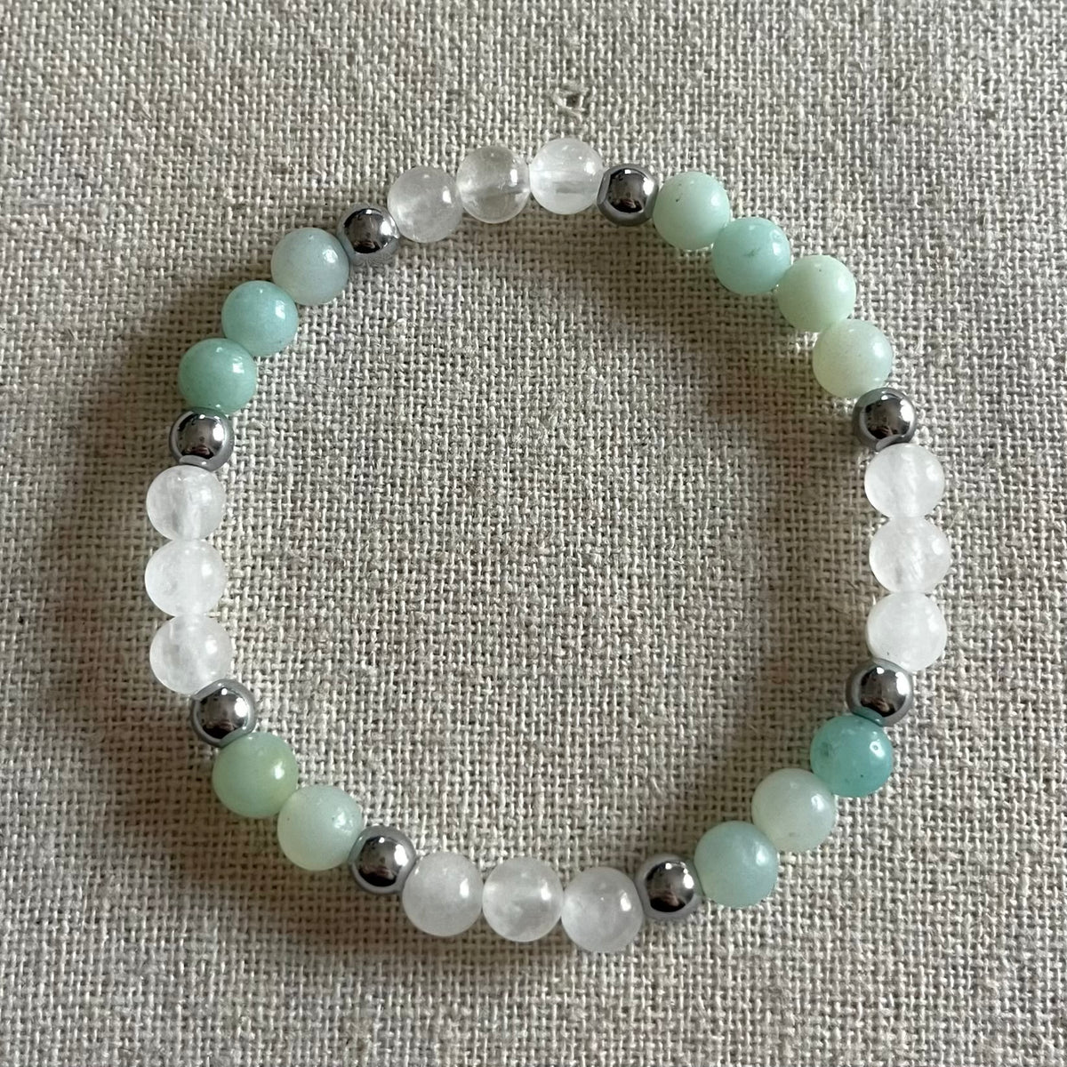 Peace & Grounding Bracelet - Amazonite, Jade & Hematite