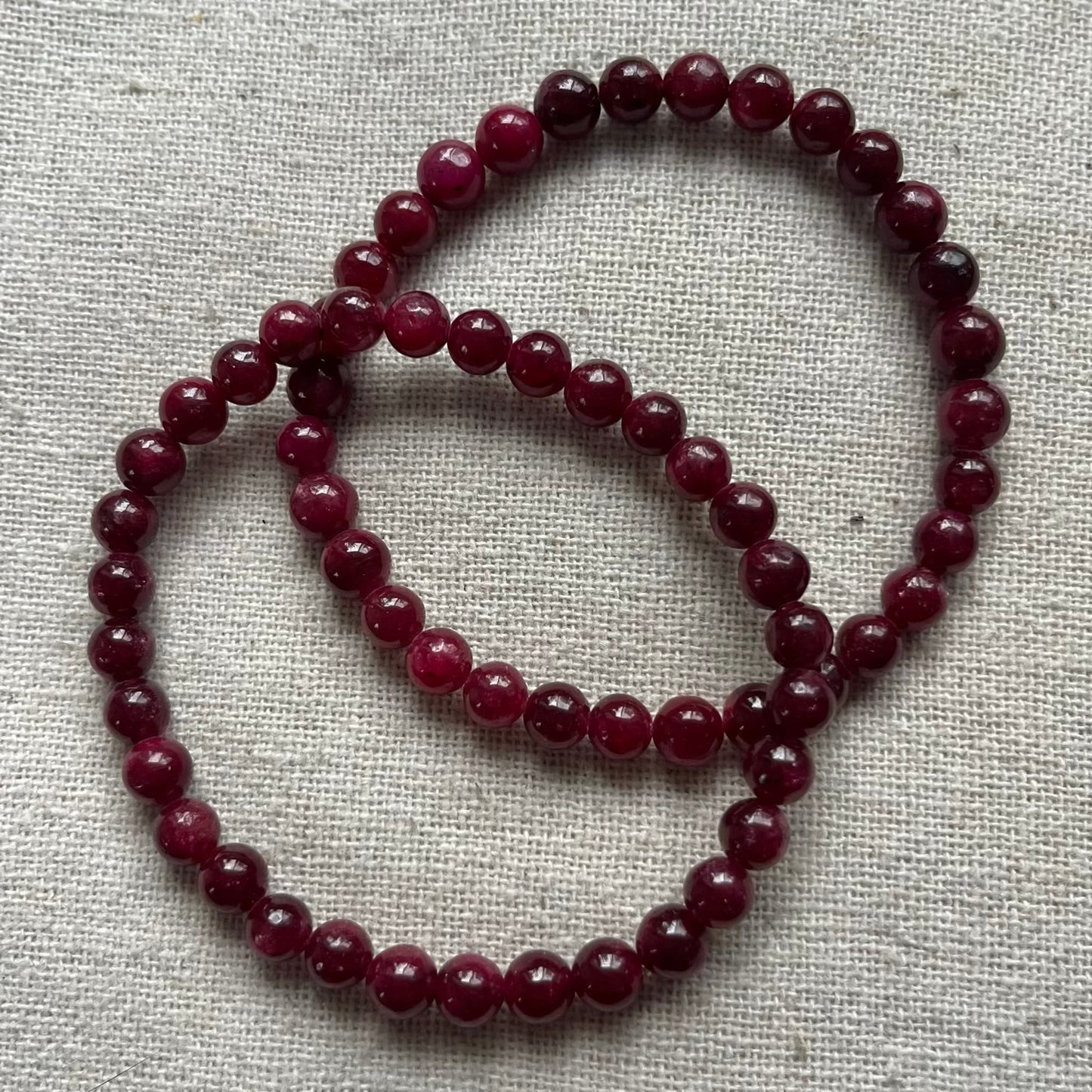 Ruby 6mm Beaded Bracelet - Passion