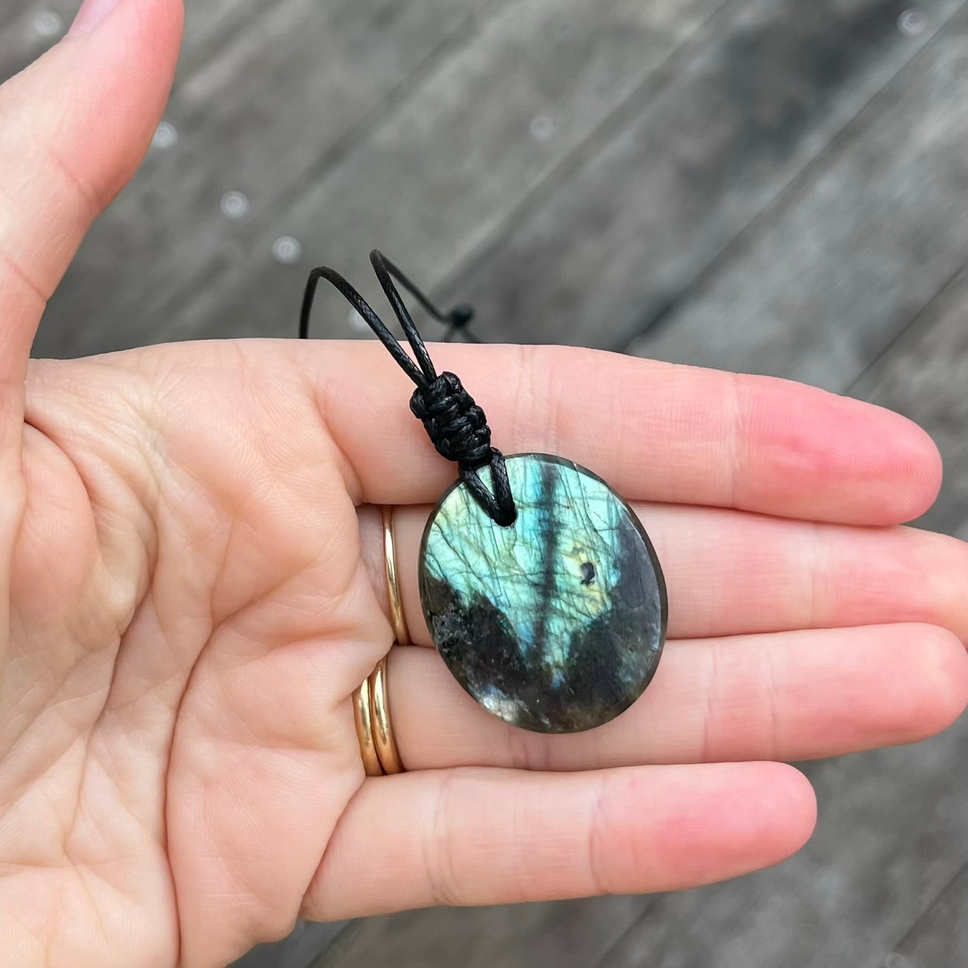 Labradorite Oval Small Pendant - ONE OF A KIND