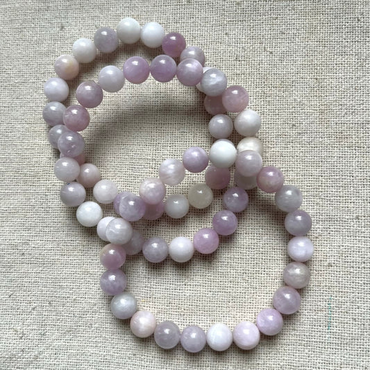 Kunzite 8mm Beaded Bracelet - Emotional Healing