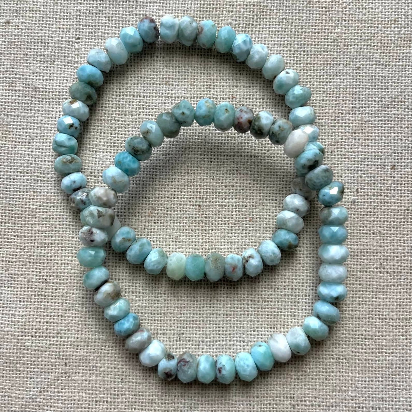 Larimar 7mm Faceted Bracelet - Soothing