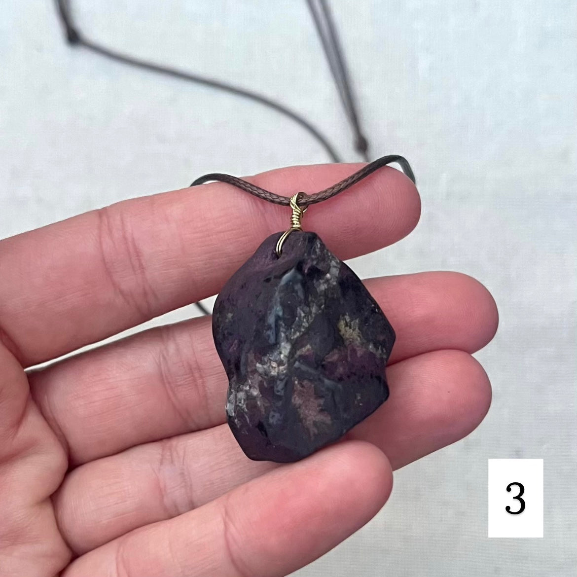 Purperite Raw Pendant - ONE OF A KIND
