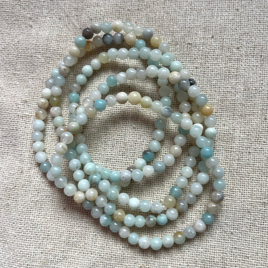 Amazonite 4mm Beaded Bracelet - Peace