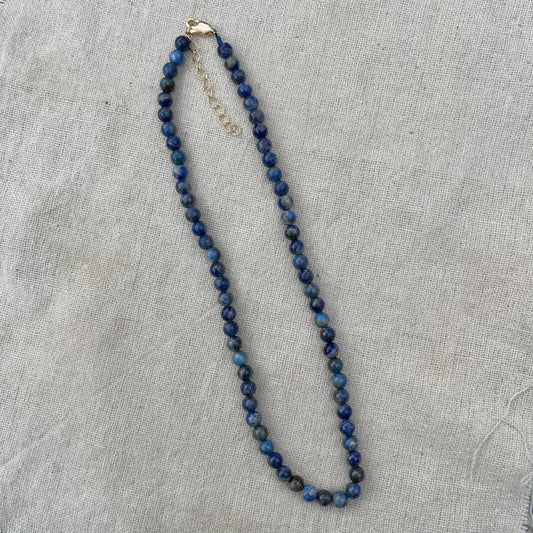 Lapis Lazuli 6mm Beaded Necklace - Inner Truth