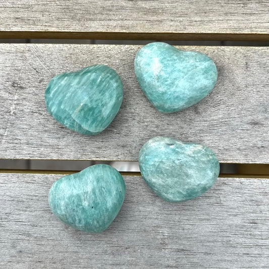 Amazonite Heart Small Crystal - Calming, Balance, Empowering