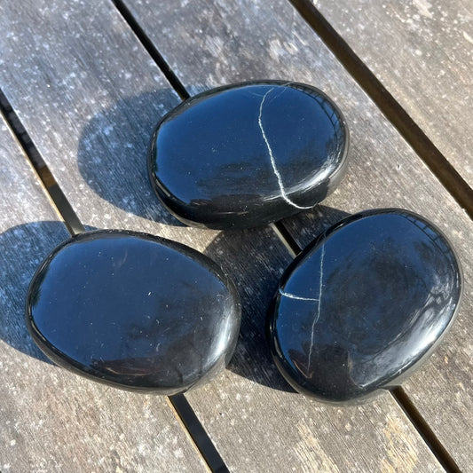 Obsidian Palm Stone Crystal - Protection, Grounding, Power