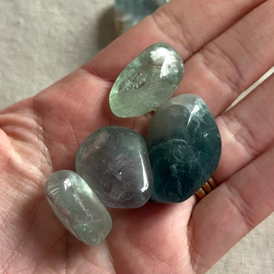 Green Fluorite Tumble Stone - Cleanse, Balance, Focus