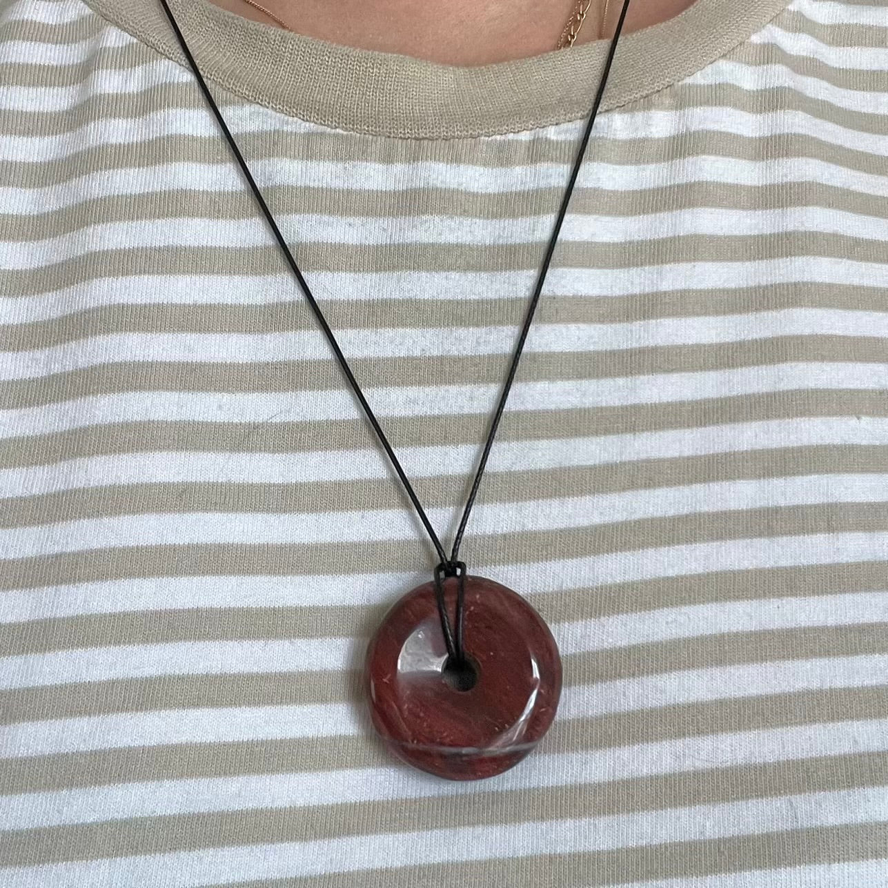 Circle of Light Pendant - Red Jasper