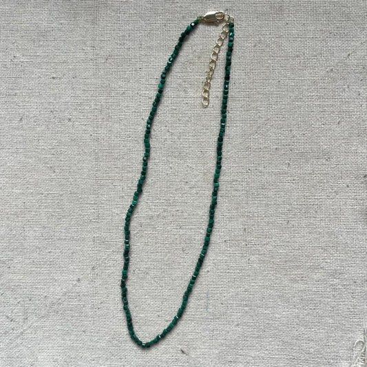 Malachite 2mm Facet Beaded Necklace - Transformation