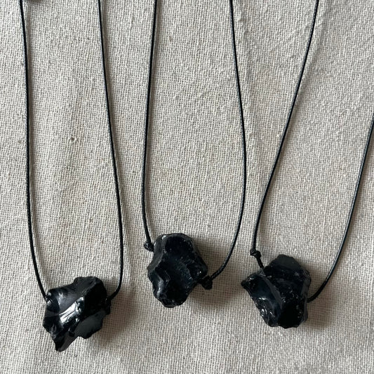 Obsidian Raw Pendant - Protection