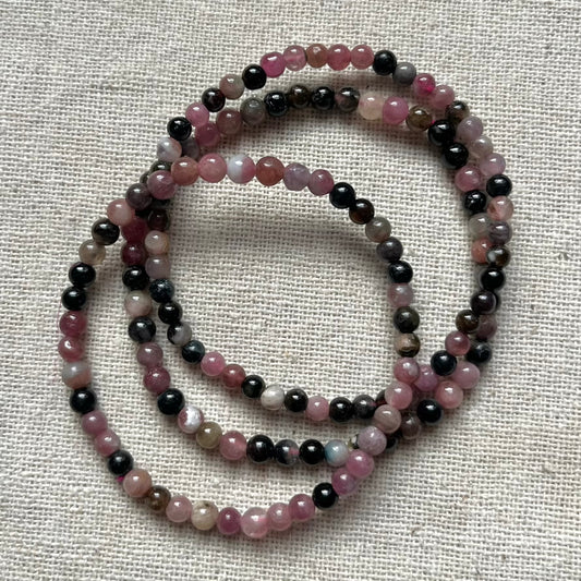 Rainbow Tourmaline 4mm Beaded Bracelet - Balance