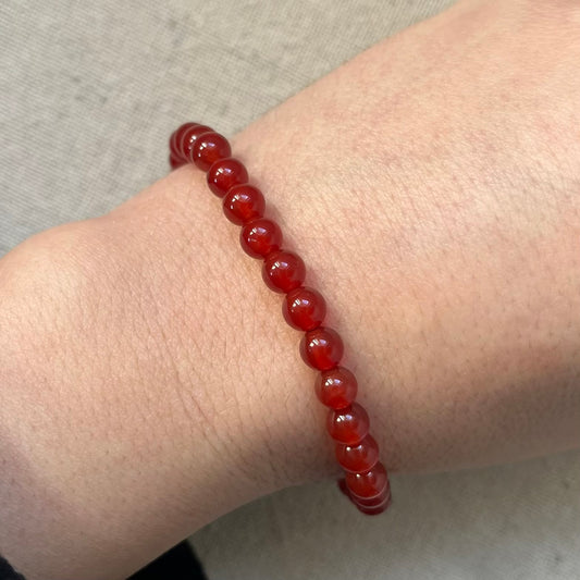 Carnelian 6mm Beaded Bracelet - Vitality