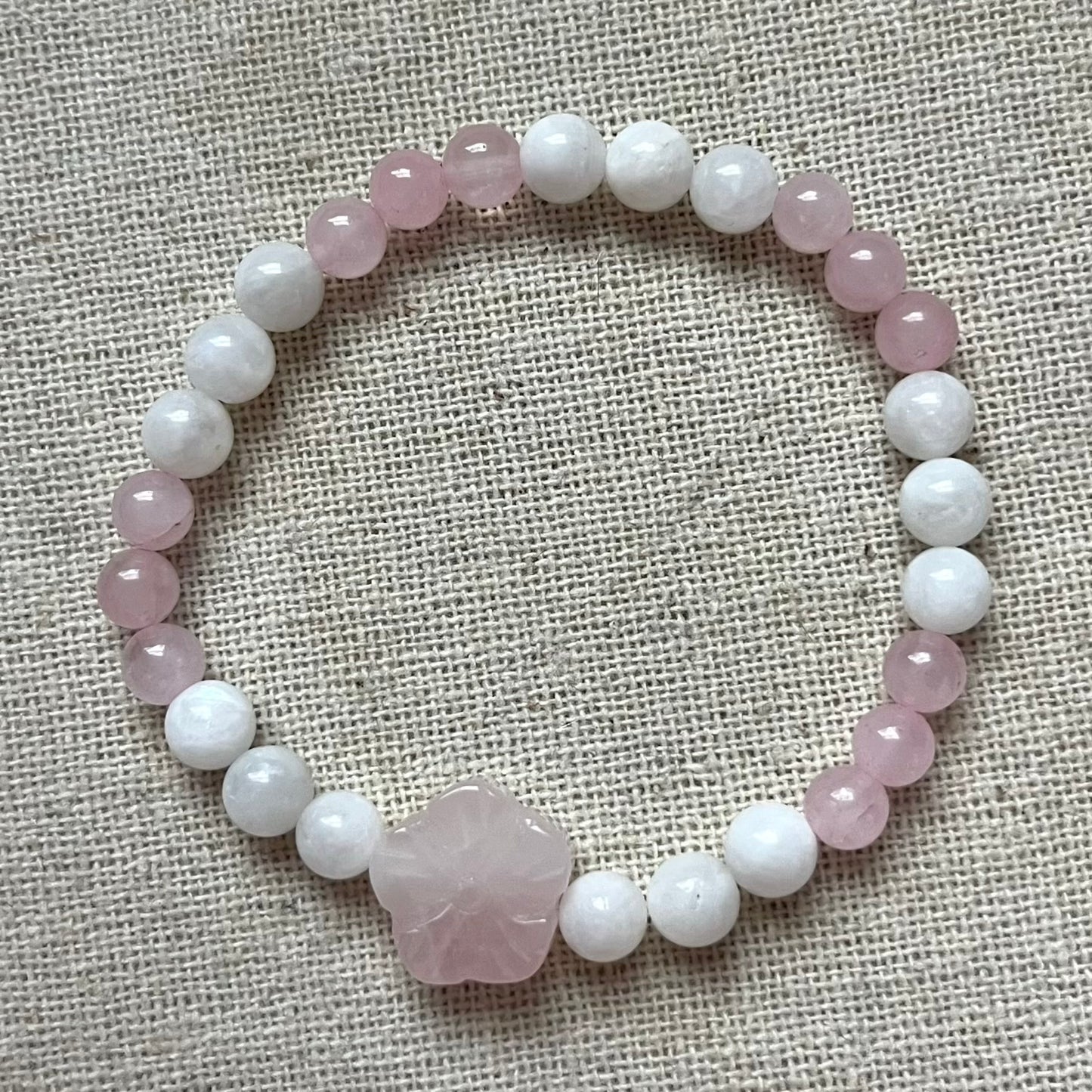 Cherry Blossom Love Bracelet - Rose Quartz & Moonstone