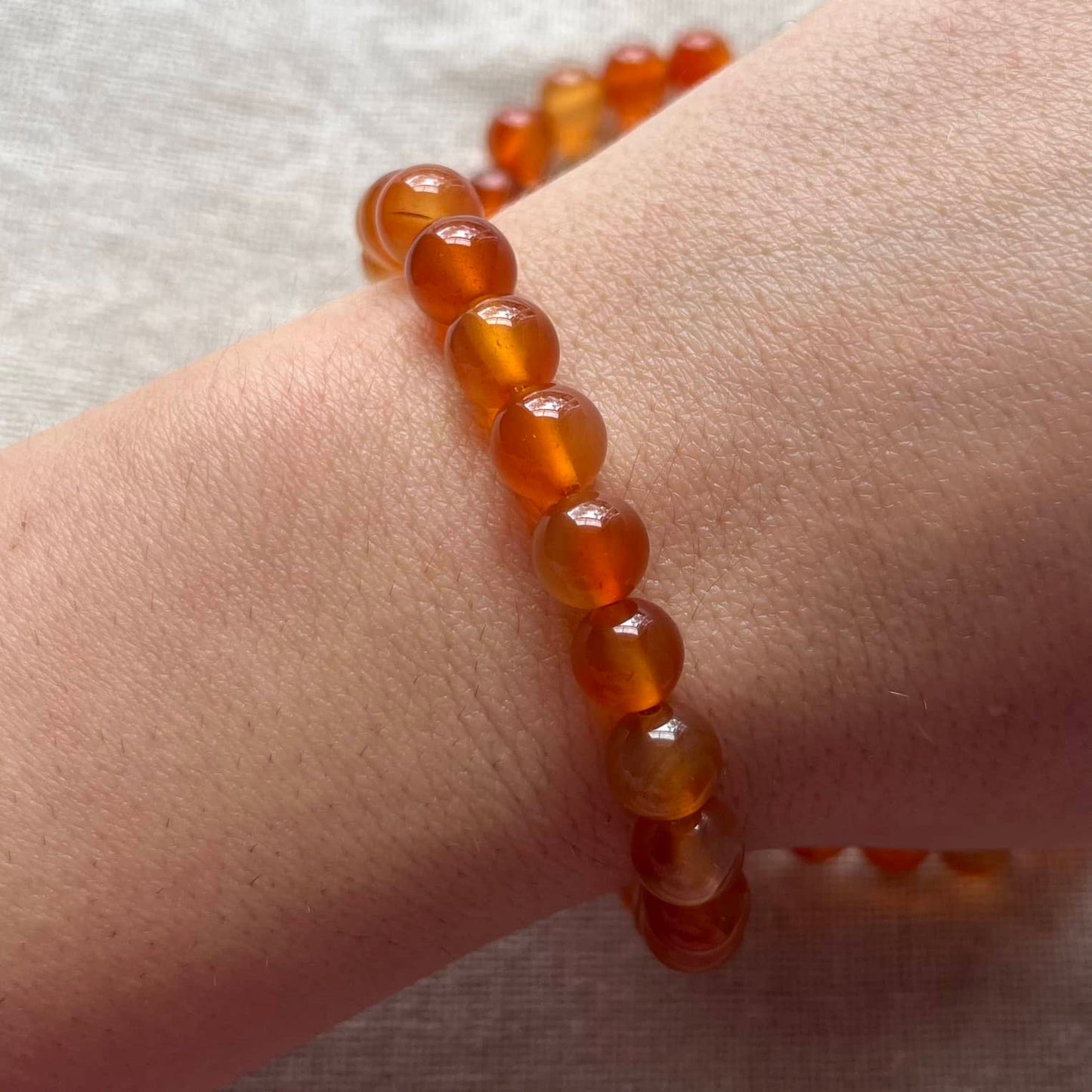 Carnelian 8mm Beaded Bracelet - Vitality