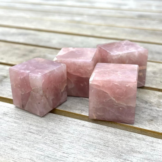 Rose Quartz Cube Crystal - Loving, Nurturing, Harmonizing