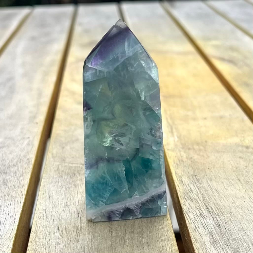 Candy Fluorite Small Tower Crystal - Vibrant, Clarifying, Uplifting