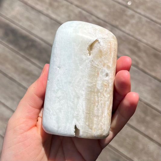 Caribbean Calcite Freeform Crystal - Soothing, Expansive, Calming