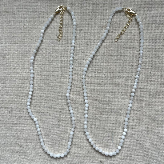Moonstone 4mm Facet Beaded Necklace - Intuition