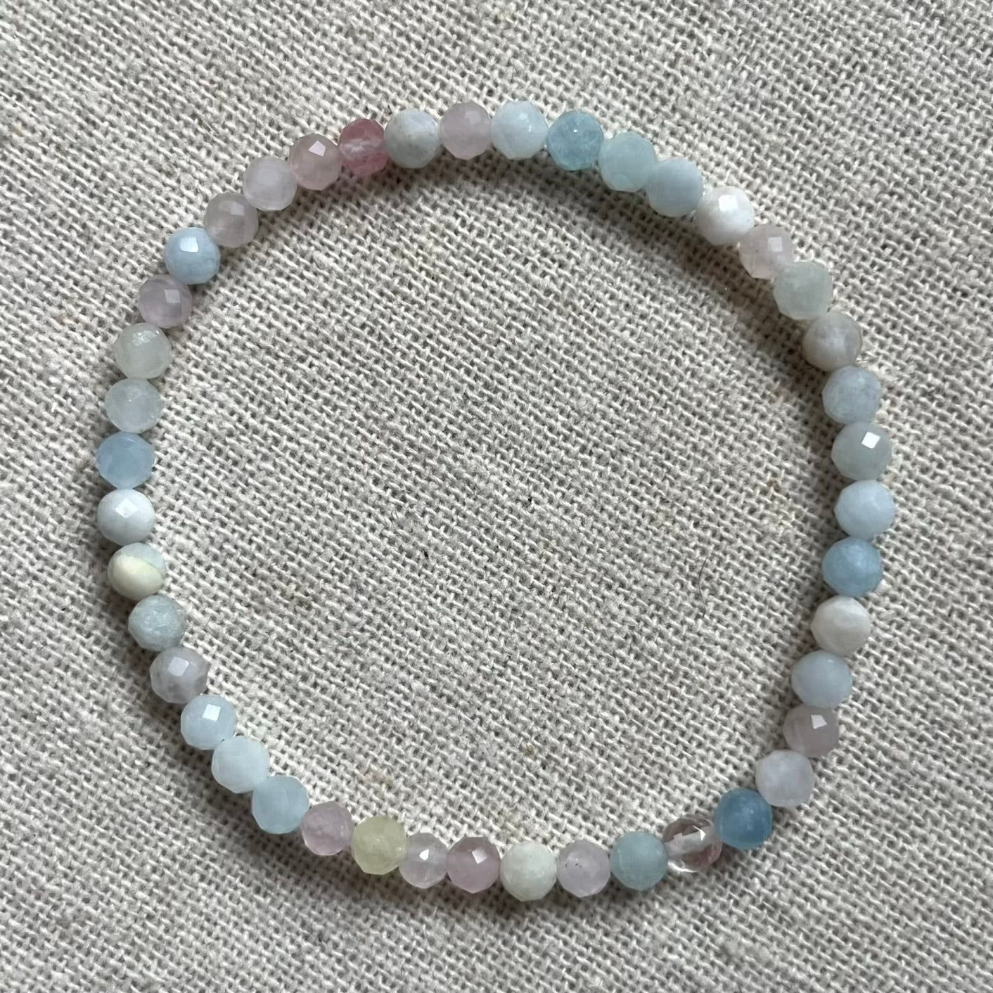 Morganite 4mm Facet Beaded Bracelet - Divine Love