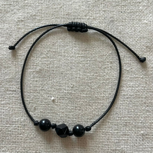 Grounding Cord Bracelet - Obsidian
