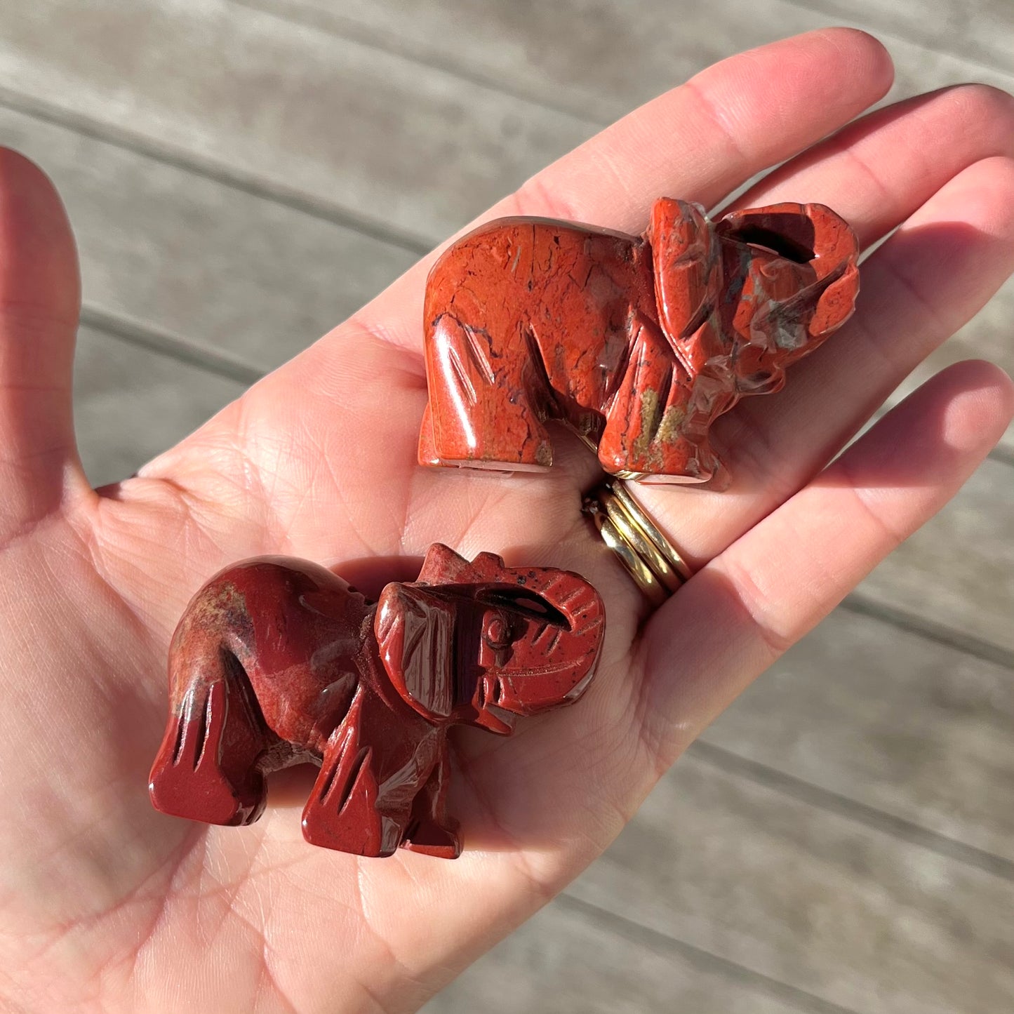 Red Jasper Small Elephant Crystal - Strength, Protection, Stability