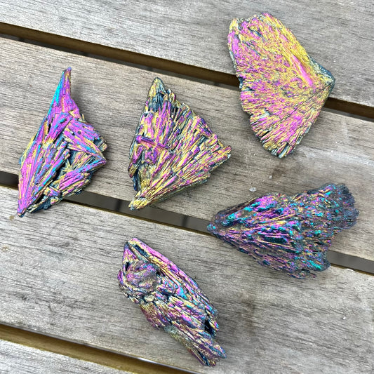 Titanium Aura Kyanite Small Raw Crystal - Aligning, Energising, Protective