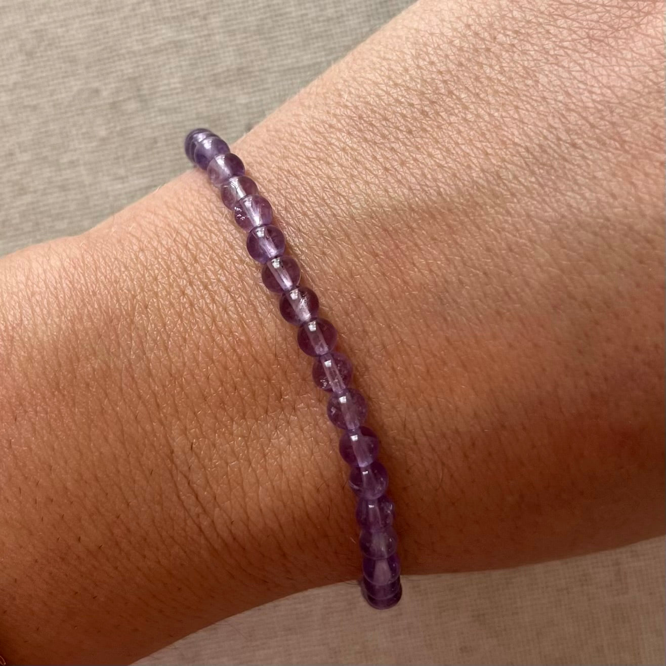 Amethyst 4mm Beaded Bracelet - Spiritual Protection