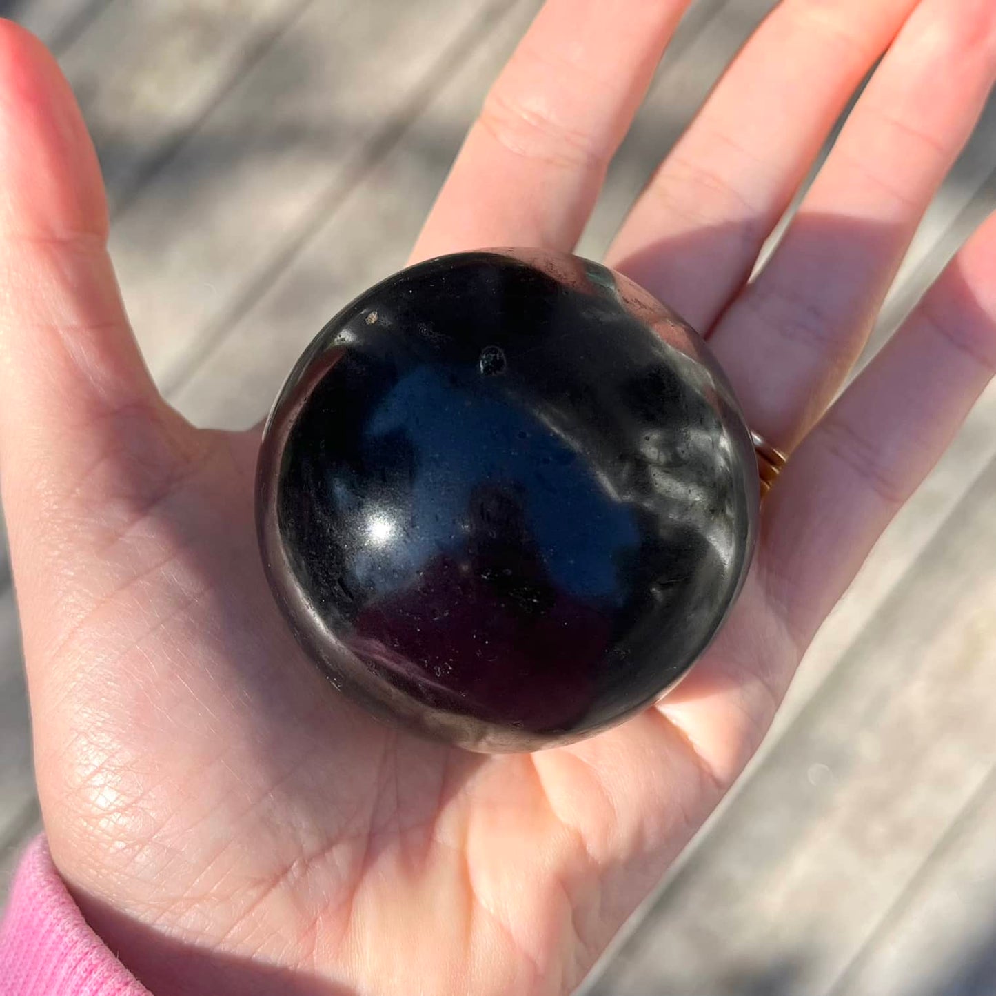 Black Tourmaline Sphere Crystal - Medium