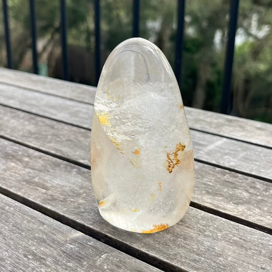 Hematoid Quartz Freeform Crystal - Clarity, Grounding
