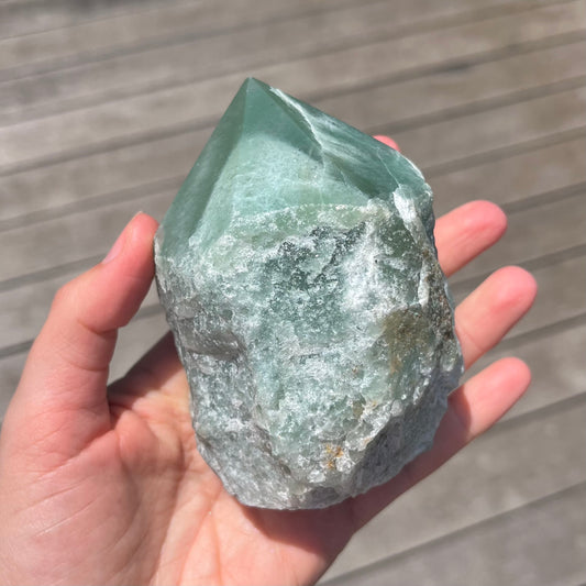 Green Aventurine Raw Point Crystal - Lucky, Positivity, Uplifting