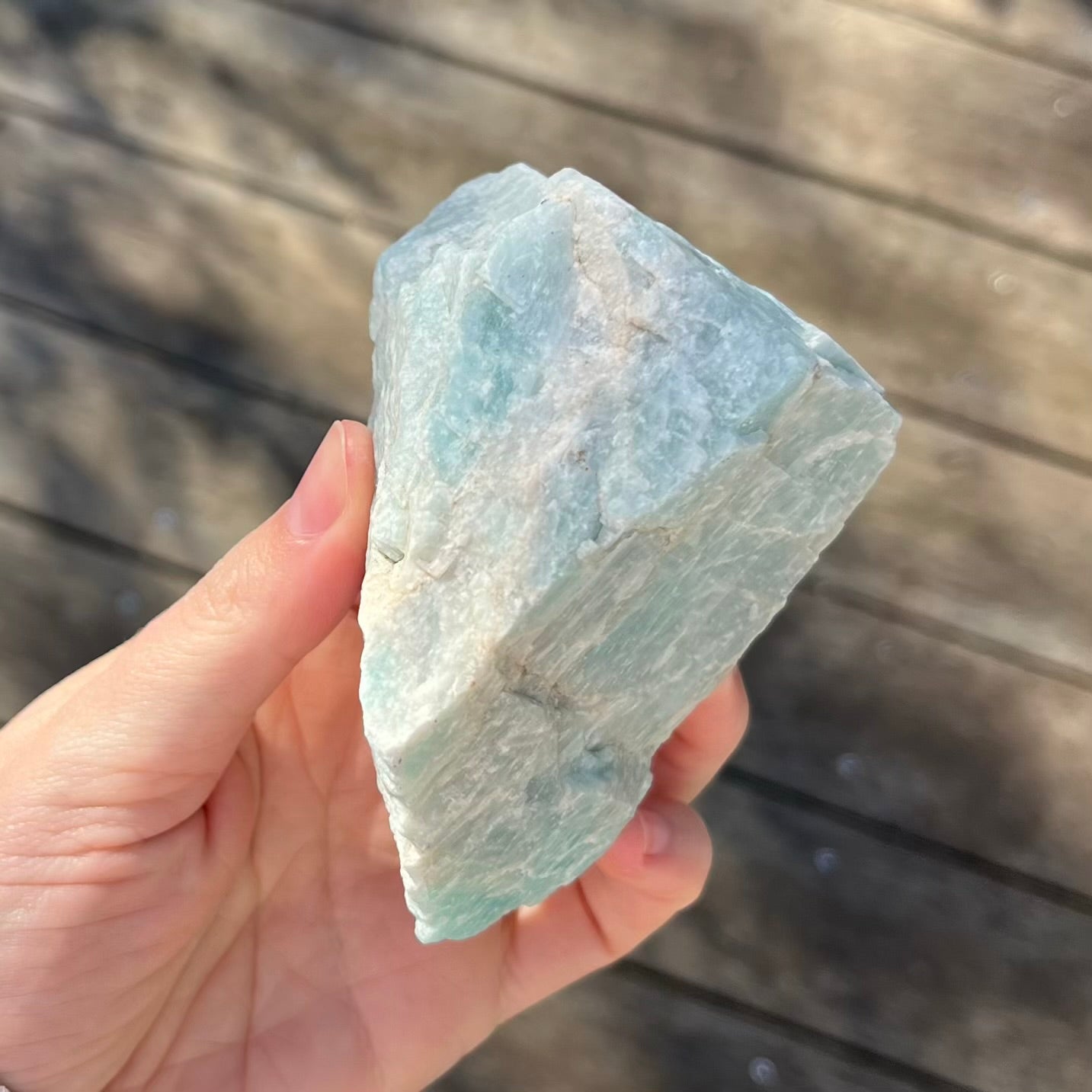 Amazonite Large Raw Stone - Calm, Empowering