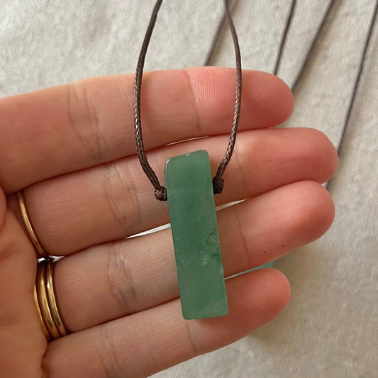Green Aventurine Polished Rock Pendant - Prosperity