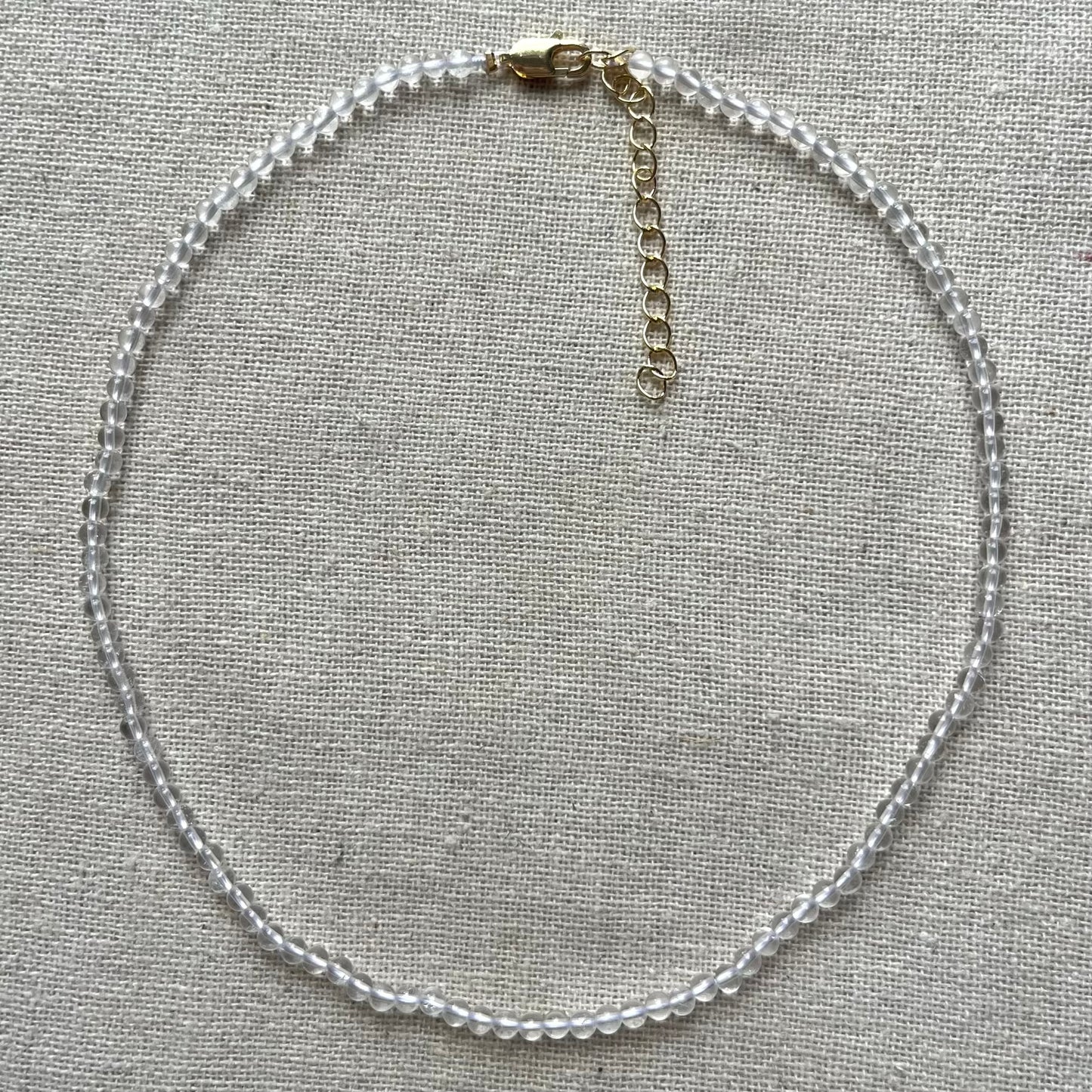 Clear Quartz 3mm Beaded Necklace - Master Healer