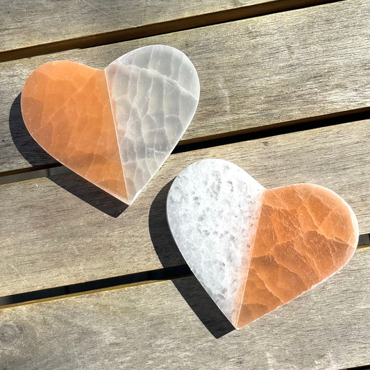 Selenite Heart Crystal - High Vibe, Protection, Spiritual Connection