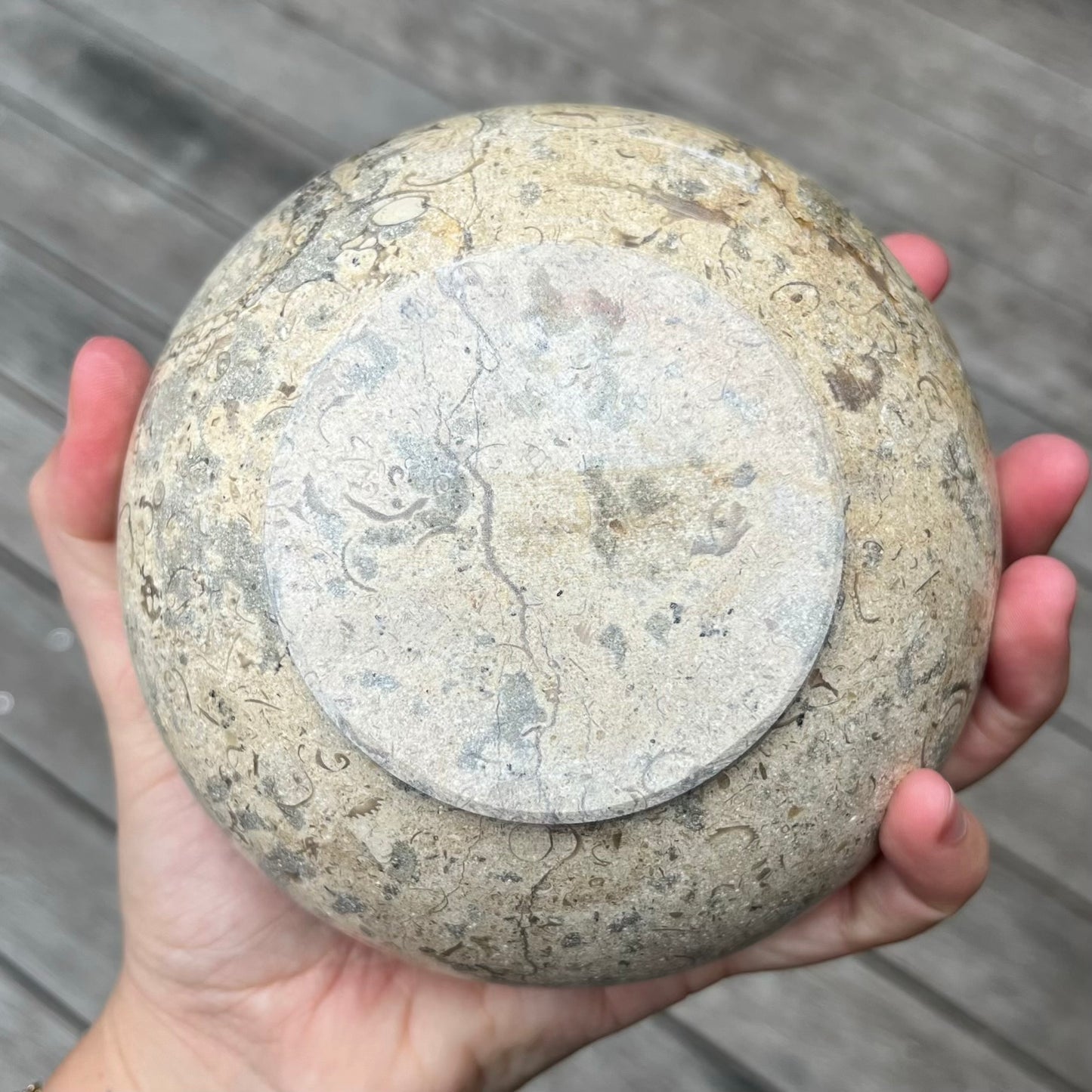 Fossil Stone Large Crystal Bowl - Protection, Grounding