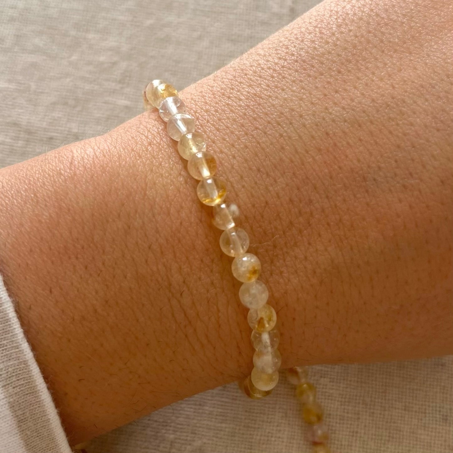Citrine 4mm Beaded Bracelet - Abundance