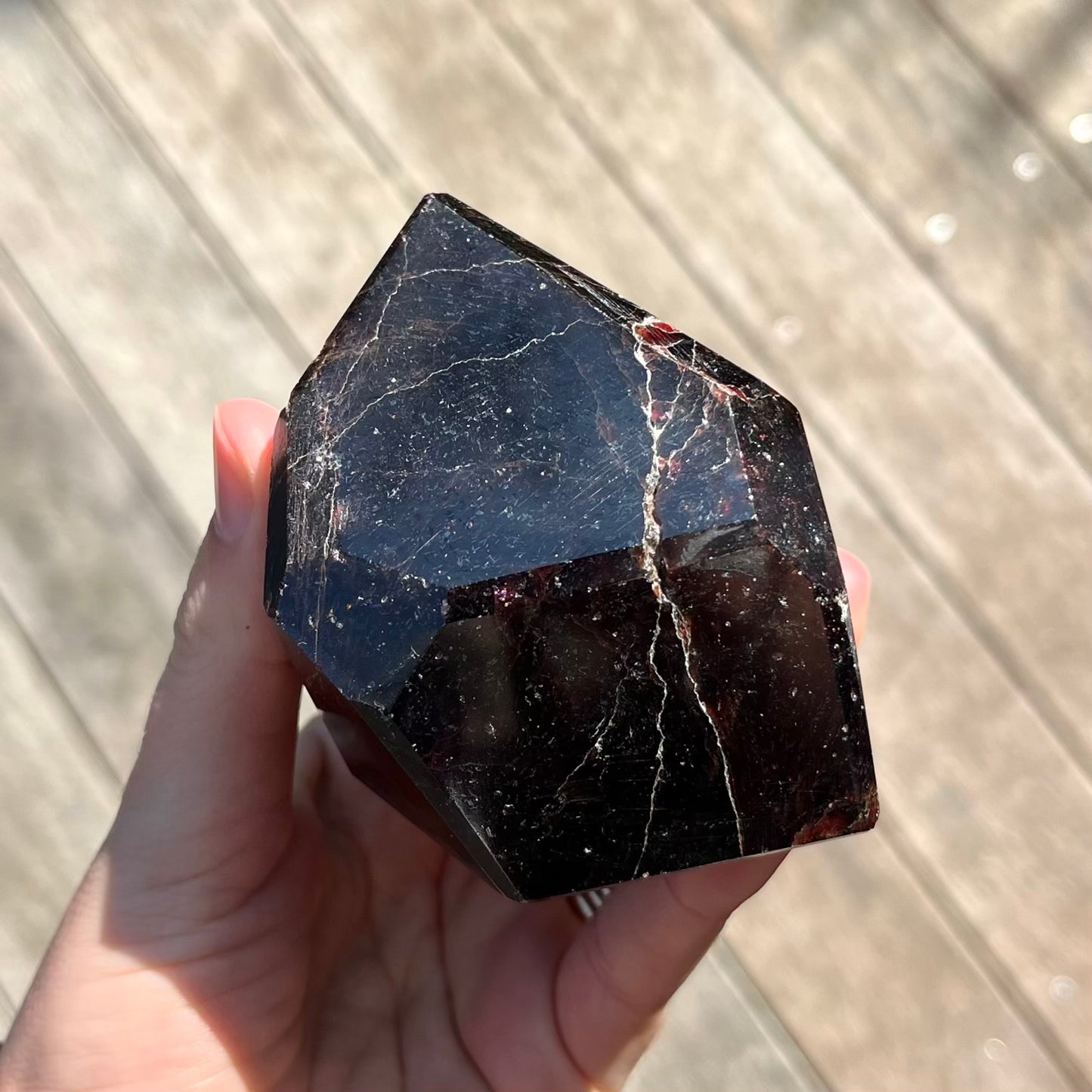 Garnet Faceted Point Crystal - Energising, Protective, Passionate
