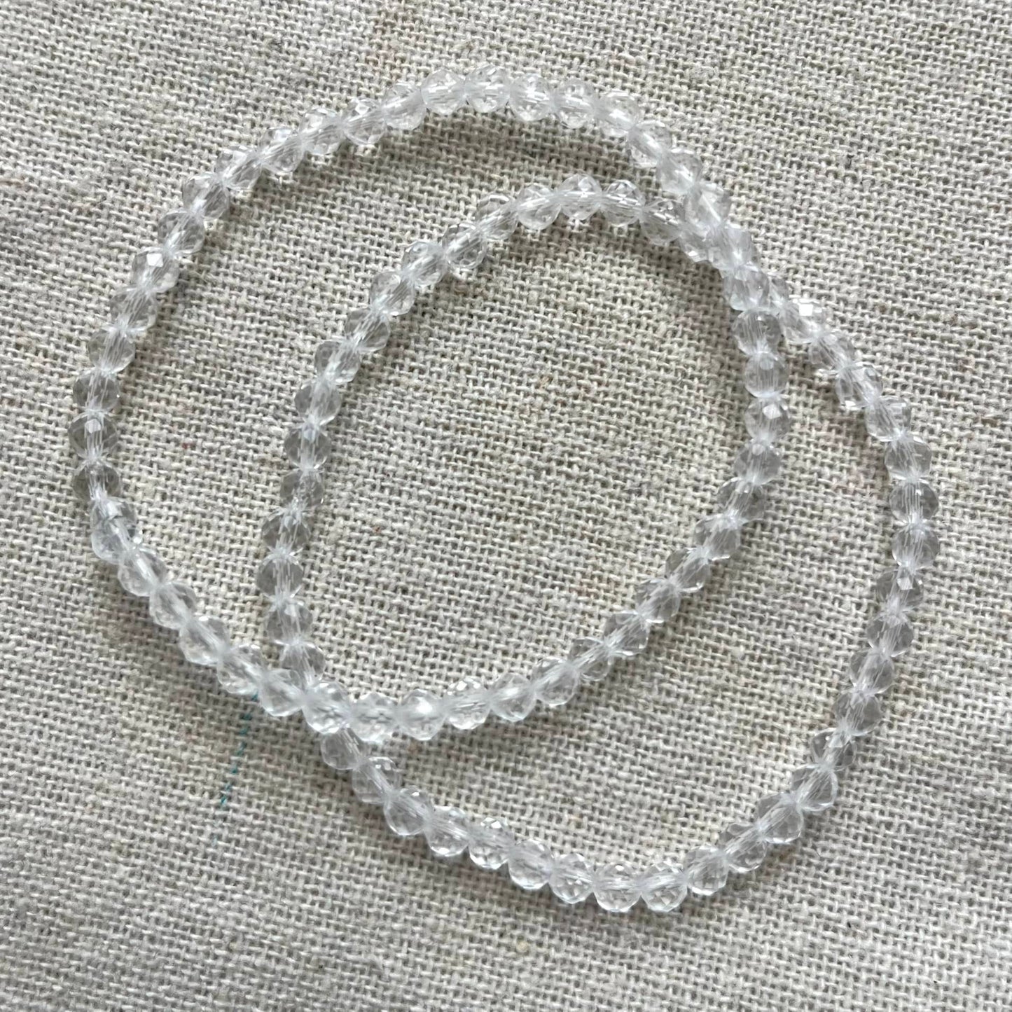 Clear Quartz 4mm Facet Beaded Bracelet - Master Healer