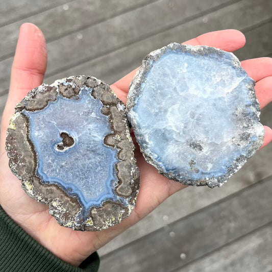 Las Choyas Blue Geode Small Crystal - Spiritual Connection, Meditation, Manifestation