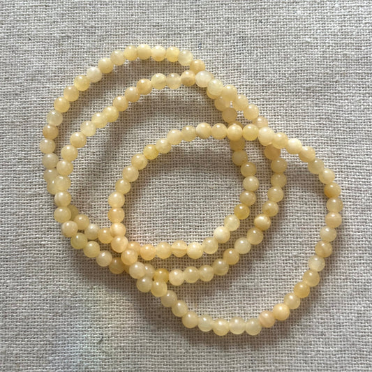 Yellow Calcite 4mm Beaded Bracelet - Optimism