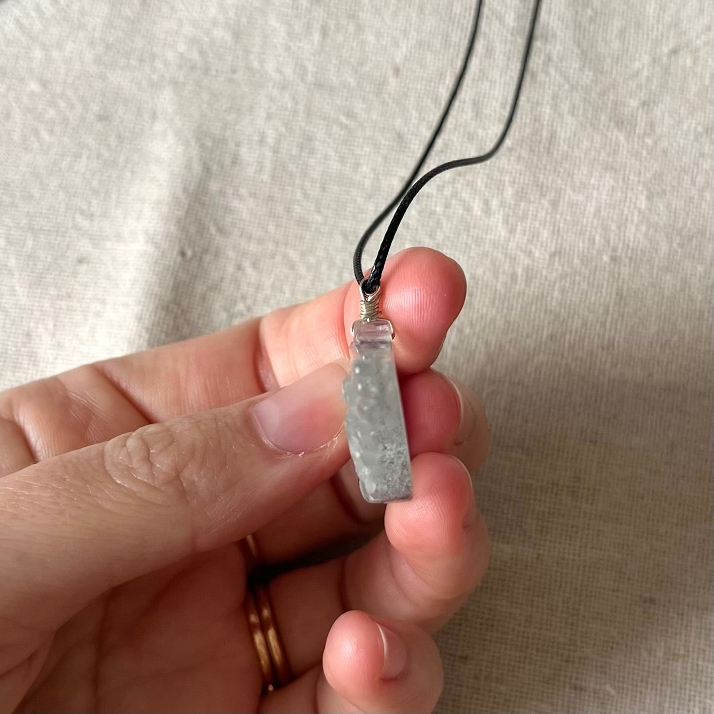 Fluorite Fan Pendant - ONE OF A KIND