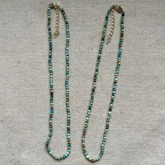 Turquoise 3mm Facet Beaded Necklace - Wisdom