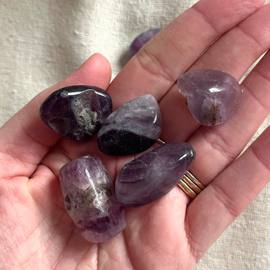 Purple Fluorite Tumble Stone - Intuition, Clarity